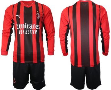 AC Milan 2021-22 Herren Trikotsatz Langarm Kit Set Anpassbare Name und Nummer