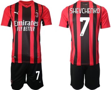 AC Milan Andriy Shevchenko #7 Herren Heimtrikot Trikotsatz Kurzarm (+ Kurze Hosen)