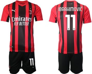 AC Milan Zlatan Ibrahimović 11 Heim Trikot Home 21-22 Kurzarm + Kurze Hosen