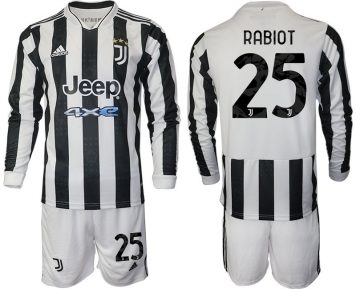 Adrien Rabiot 25# Juventus Turin Herren 21/22 Fußballtrikots weiß/schwarz + Kurze Hosen