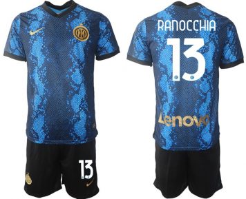 Andrea Ranocchia #13 Inter Mailand Heimtrikot 21/22 Trikotsatz Kurzarm + Kurze Hosen