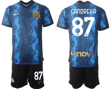 Antonio Candreva #87 Inter Mailand Fussball Trikot Home 2021/2022 Blau