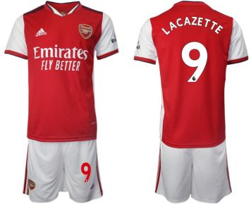 Arsenal 21/22 Lacazette 9# Performance Heim Fußballtrikot rot Kurzarm + Kurze Hosen