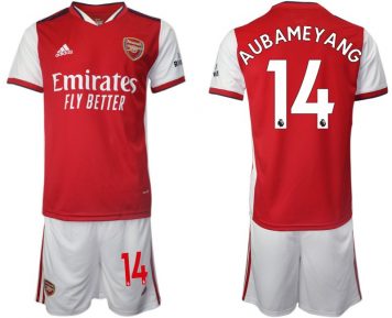 Arsenal Heimtrikot 2021/22 Aubameyang 14# Herren rot Kurzarm + Kurze Hosen