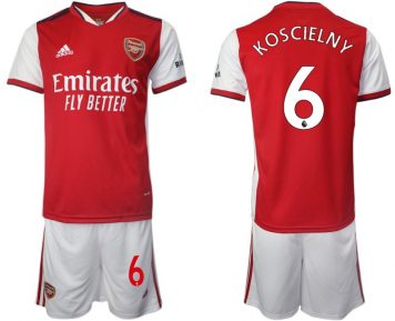 Arsenal Heimtrikot 2021-22 Herren Kurzarm rot mit Aufdruck Koscielny 6 + Kurze Hosen