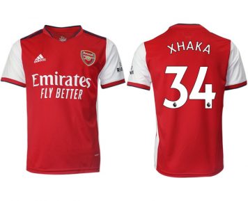 Arsenal Heimtrikot 2021-22 mit Aufdruck XHAKA 34 rot weiss Kurzarm online kaufen