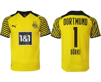 BVB Borussia Dortmund 2021/22 Heimtrikot gelb mit Aufdruck Bürki 1