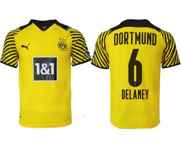 BVB Borussia Dortmund 2021/22 Heimtrikot gelb mit Aufdruck Delaney 6