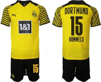 BVB Borussia Dortmund Heimtrikot Herren 21/22 Hummels 15 Gelb Schwarz Trikotsatz