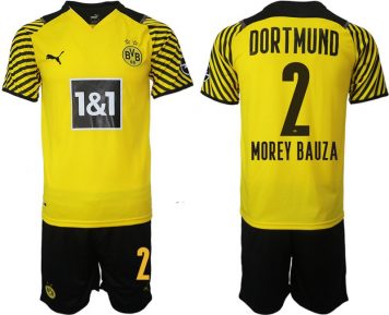 BVB Borussia Dortmund Heimtrikot Morey Bauza 2 Herren 21/22 Gelb Schwarz Trikotsatz