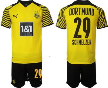 BVB Schmelzer 29 Trikotsatz Borussia Dortmund 2021-22 Herren Heimtrikot Gelb Schwarz