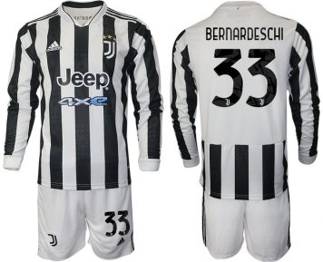 Bernardeschi 33# Juventus Turin Herren Heim Trikotset 2021/22 weiß/schwarz