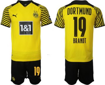 Borussia Dortmund Brandt 19# Trikotsatz BVB 2021/22 Herren Heimtrikot Gelb Schwarz