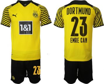 Borussia Dortmund Emre Can 23# Trikotsatz BVB 2021-22 Herren Heimtrikot Gelb Schwarz