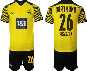 Borussia Dortmund Piszczek 26 Trikotsatz BVB 2021/22 Herren Heimtrikot Gelb Schwarz