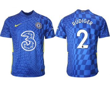 Chelsea F.C. 2021-22 Heimtrikot Kurzarm mit Aufdruck RÜDIGER 2