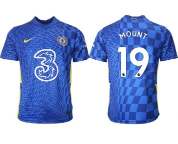 Chelsea Stadion Heimtrikot 2021-22 mit Aufdruck Mount 19 blau/gelb