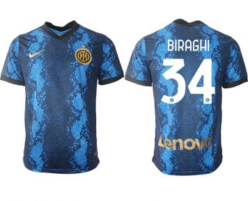Cristiano Biraghi #34 Inter Milan Herren Fussball Trikot 21-22 Heimtrikot Kurzarm