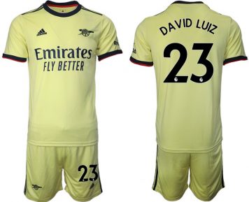 David Luiz 23# Trikotsatz Gelbe FC Arsenal Trikots Auswärts 2021/22 + Kurze Hosen