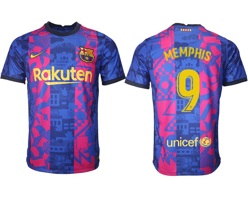 Drittes Trikot FC Barcelona Herren 2021/22 mit Memphis 9 Individualdruck