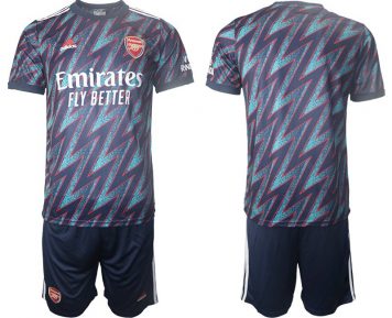 FC Arsenal 2021/22 Herren blau Ausweichtrikot 3rd Kit Fussball Trikotsatz