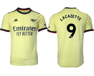 FC Arsenal Auswärts Fußball Trikot 2021/22 Gelb mit Aufdruck Lacazette 9