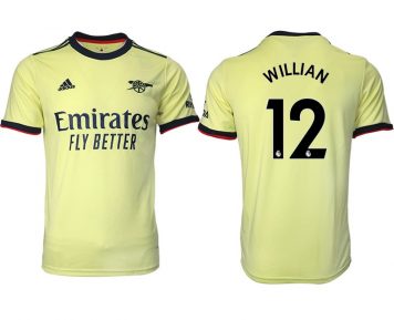 FC Arsenal Auswärts Fußball Trikot 2021/22 Gelb mit Aufdruck Willian 12