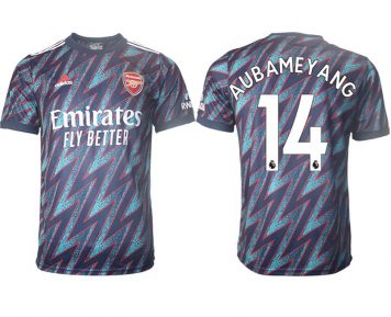 FC Arsenal Auswärtstrikot 2021/22 3rd Trikot blau mit Aufdruck AUBAMEYANG 14