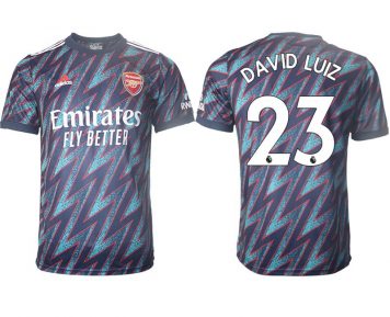 FC Arsenal Auswärtstrikot 2021/22 3rd Trikot blau mit Aufdruck David Luiz 23