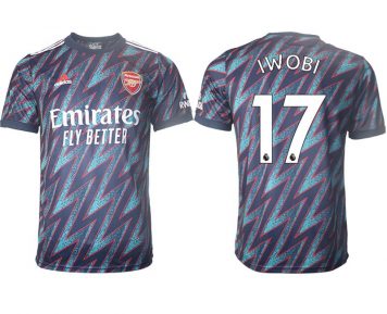 FC Arsenal Auswartstrikot 2021-22 3rd Trikot blau mit Aufdruck IWOBI 17