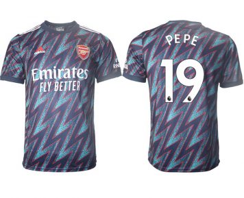 FC Arsenal Auswärtstrikot 2021/22 3rd Trikot blau mit Aufdruck PEPE 19