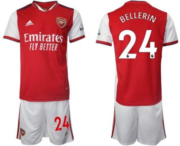 FC Arsenal Heimtrikot 2021-22 Bellerin 24# Herren rot Kurzarm + Kurze Hosen