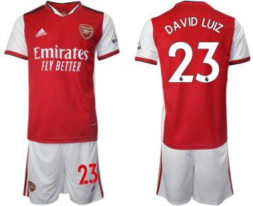 FC Arsenal Heimtrikot 2021-22 David Luiz 23# Herren rot Kurzarm + Kurze Hosen
