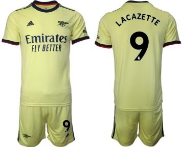 FC Arsenal Lacazette 9# Trikotsatz Gelbe Trikots Auswärts 2021/22 + Kurze Hosen