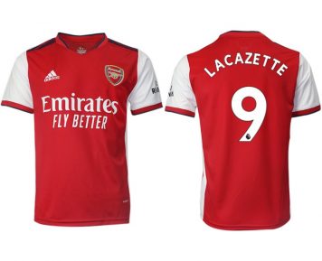 FC Arsenal London 2021/22 Herren Heimtrikot rot/weiß mit Aufdruck Lacazette 9