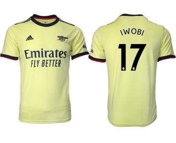 FC Arsenal London Auswärts Trikot 2021/22 Gelb mit Aufdruck IWOBI 17