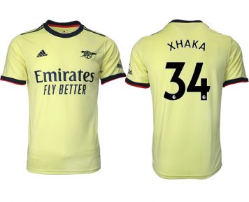 FC Arsenal London Trikot Away 2021/2022 Gelb mit Aufdruck XHAKA 34