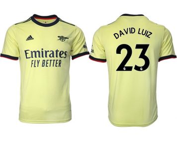 FC Arsenal London Trikot Away 2021/22 Gelb mit Aufdruck David Luiz 23