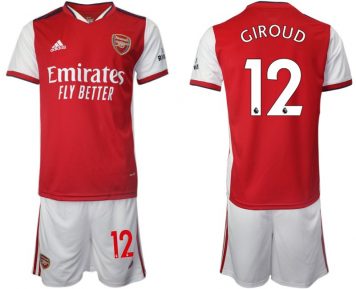 FC Arsenal London Trikot Home 2021-2022 Giroud 12 Herren rot Kurzarm + Kurze Hosen