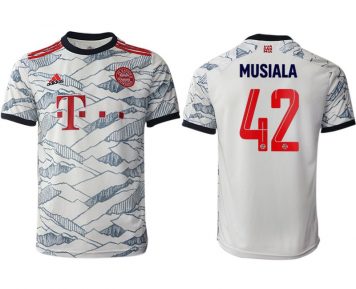 FC Bayern München 2021-22 Drittes Trikot 3rd Kurzarm weiß mit Aufdruck Musiala 42