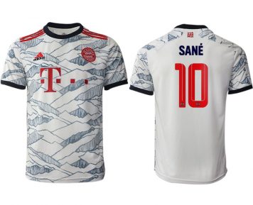FC Bayern München 2021/22 Herren Ausweichtrikot weiß mit Aufdruck Sané 10