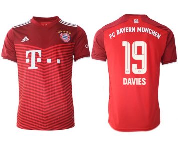FC Bayern München 2021/22 Herren Heimtrikot rot mit Aufdruck Davies 19
