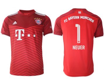 FC Bayern München 2021/22 Herren Heimtrikot rot mit Aufdruck Neuer 1