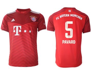 FC Bayern München 2021/22 Herren Heimtrikot rot mit Aufdruck Pavard 5