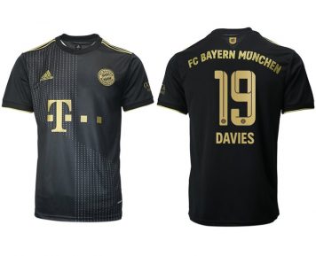 FC Bayern München Herren Auswärts Trikot 21/22 schwarz/gold mit Aufdruck DAVIES 19