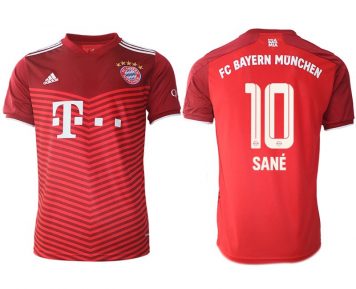 FC Bayern München Saison 21/22 Heimtrikot rot mit Aufdruck Sané 10