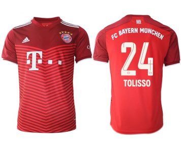 FC Bayern München Saison 2021/22 Heimtrikot rot mit Aufdruck Tolisso 24