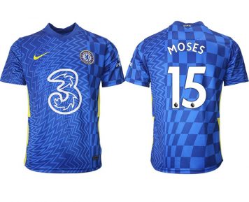 FC Chelsea 2021/22 Heimtrikot Kurzarm mit Aufdruck Moses 15