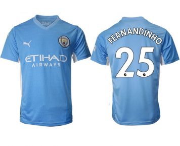 Fernandinho #25 Manchester City FC Herren Heimtrikot 21-22 Kurzarm