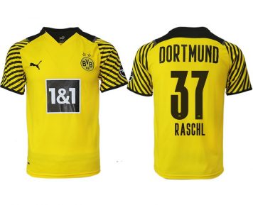 Fussball-Trikots von BVB Borussia Dortmund Heimtrikot 21-22 Herren gelb mit Aufdruck Raschl 37